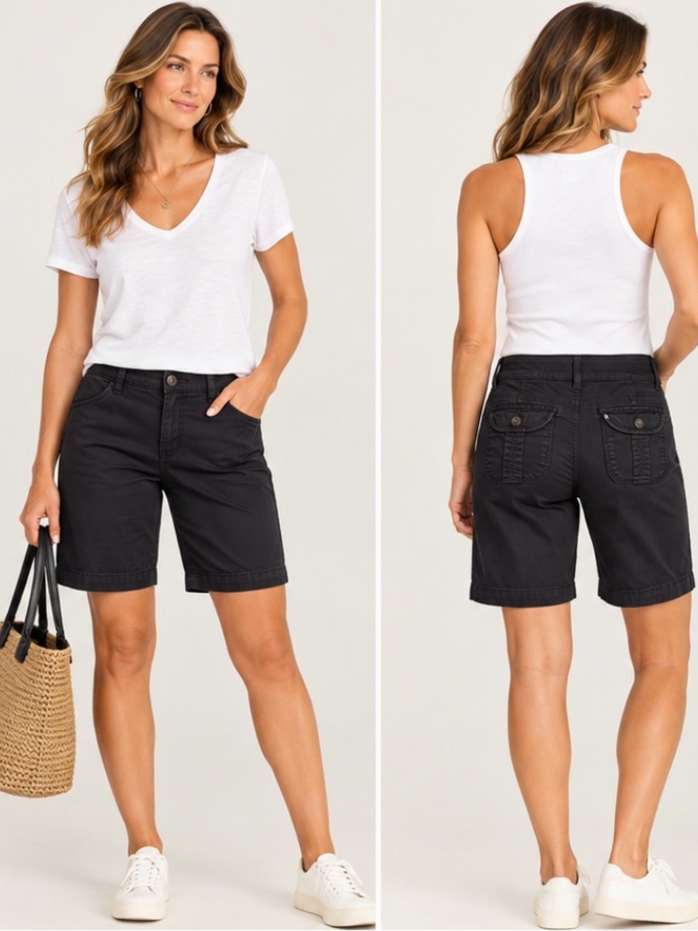 JAG Y2K Classic Mid-Rise Women’s Black Bermuda Shorts Sz 4